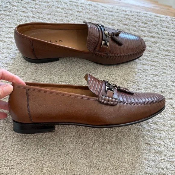 Mezlan CAFARO GENUINE Lizard Leather Loafer Tassel Dress  display picture 1